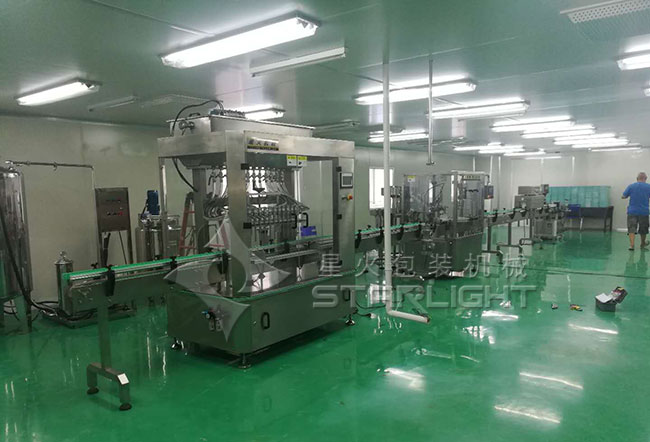 天津伊康生物科技有限公司消毒喷剂灌装生产线车间展示